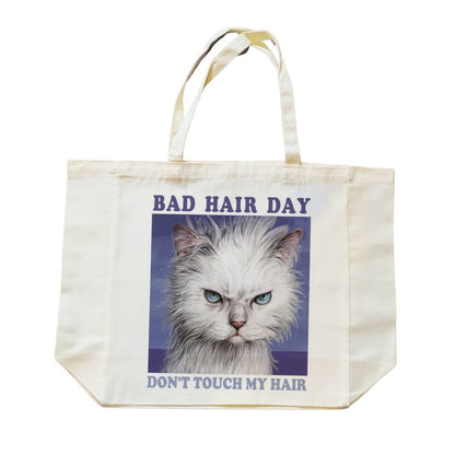 Einkaufstasche mit Katze Bad Hair Day Einkaufstasche