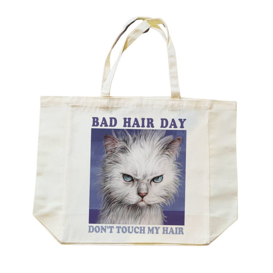 Einkaufstasche mit Katze Bad Hair Day Einkaufstasche