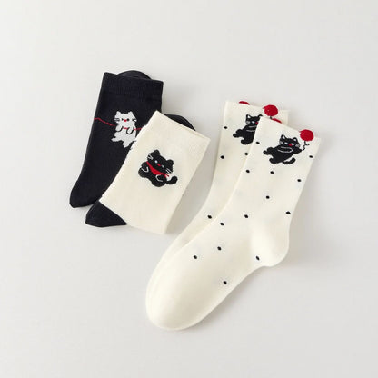 3er-Set Katzensocken mit verspieltem Katzendesign