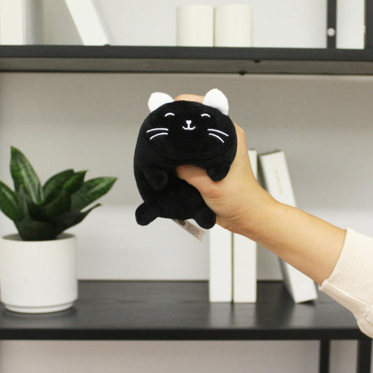 schwarze Katze Stressball und Bildschirmreiniger Winkee