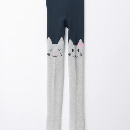 2er Set Kinderstrumpfhosen Katze und Rosa