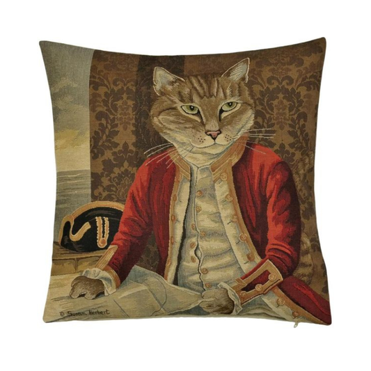 Kissenhülle Kater Admiral 45x45 cm Gobelin für Katzenliebhaber Kissenhülle