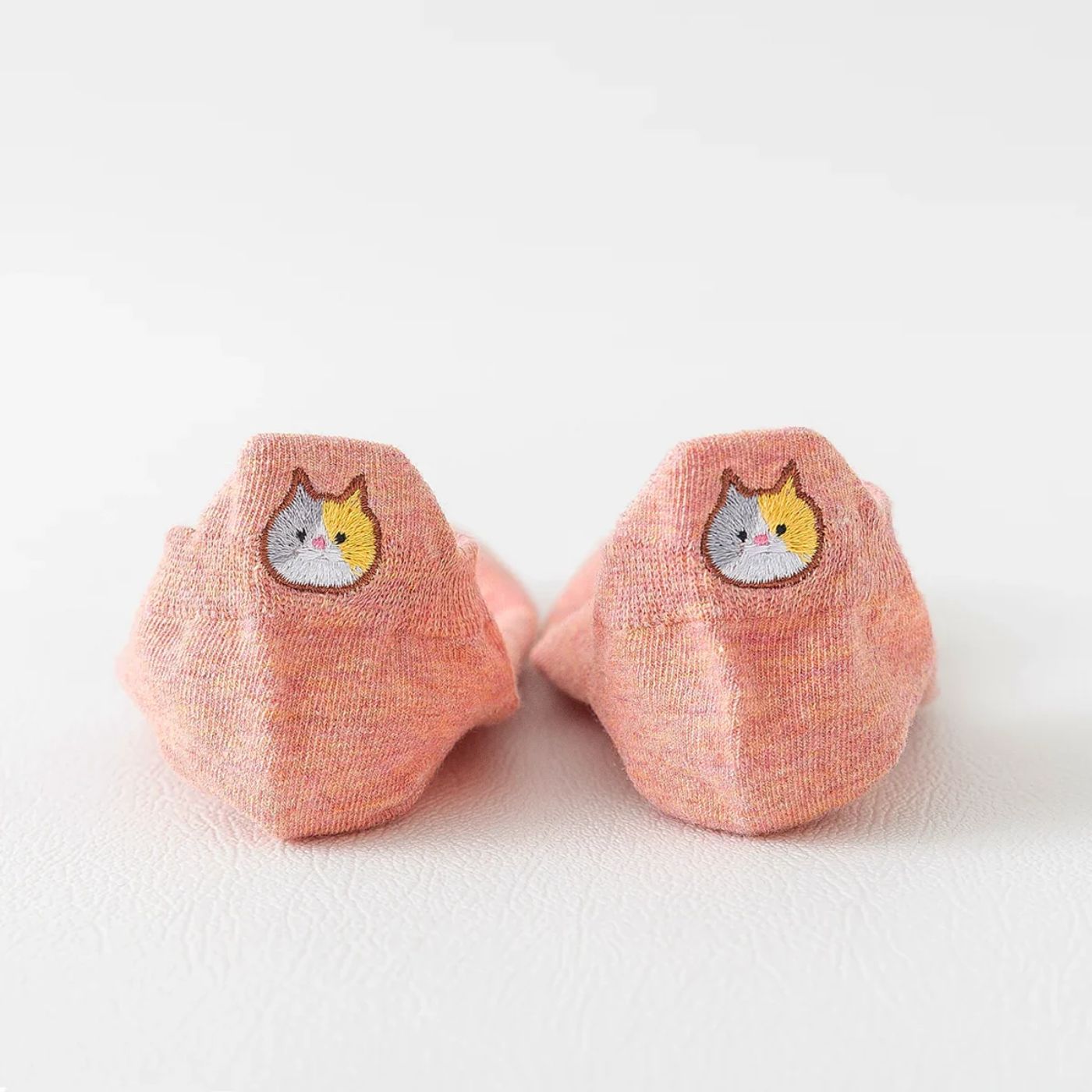 5er-Set Katzensocken mit gesticktem Katzengesicht