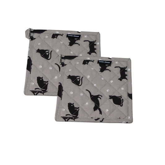 Topflappen mit Katzen - 2er Set Topflappen