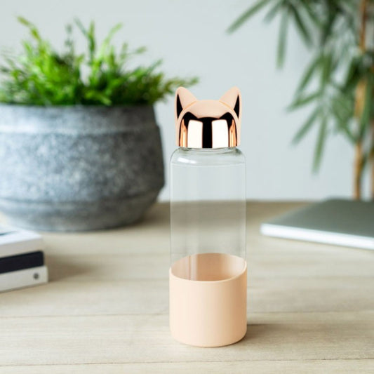 Trinkflasche mit Katzenohren - rosa