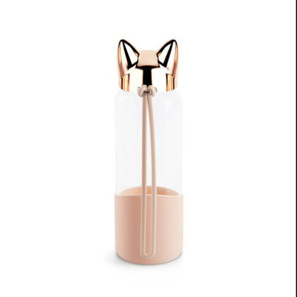Trinkflasche mit Katzenohren - rosa