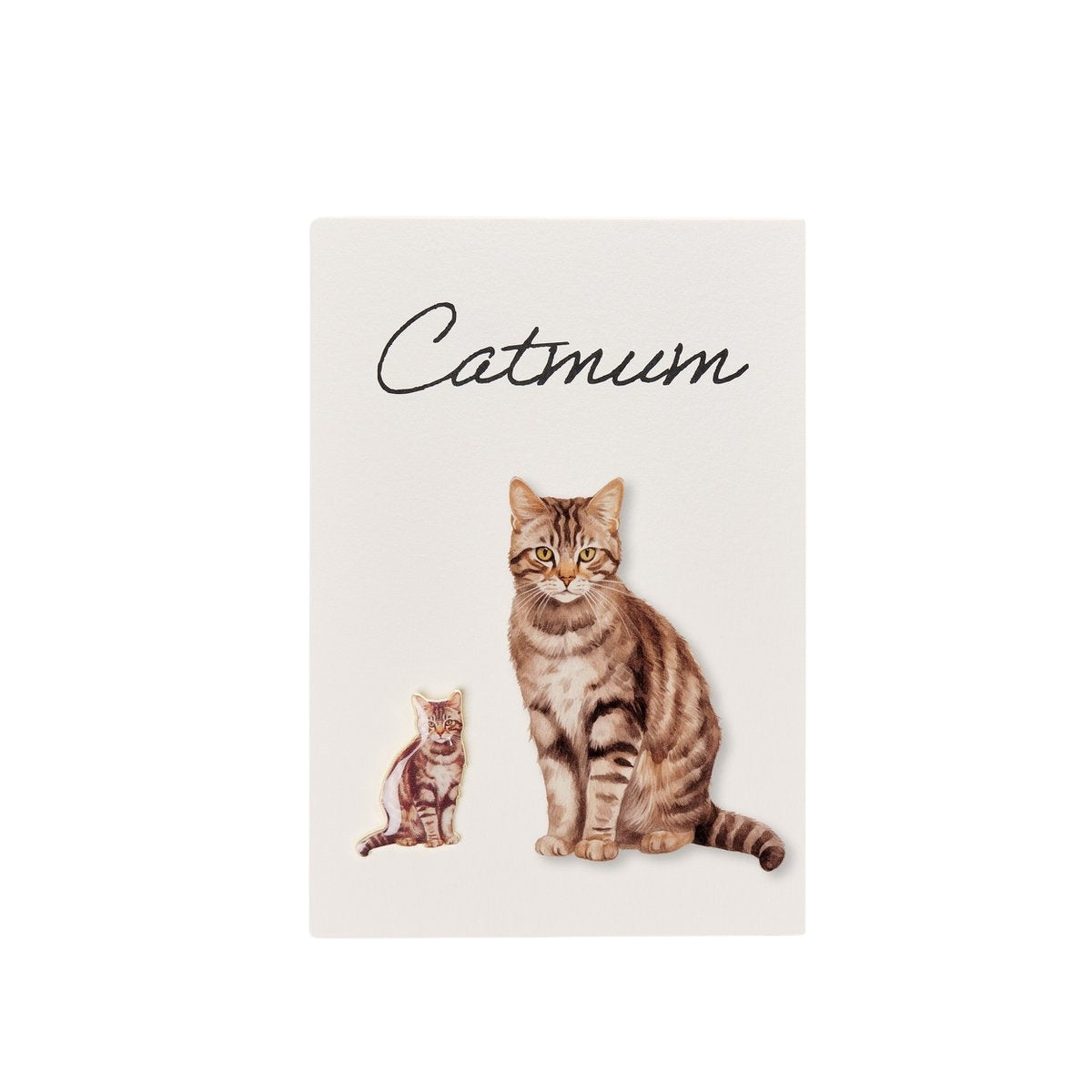 Ansteckpin Catmum mit Karte - Emaille Katze Ansteckpin