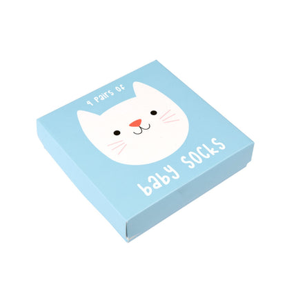 bunte Babysocken 4 Paar - Kitten