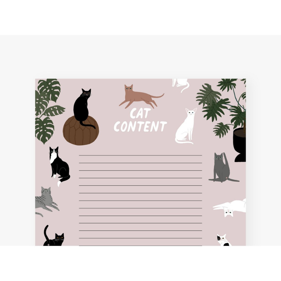 rosa Notizblock mit Katzen DIN A5 Katzennotizblock liniert Notizblock