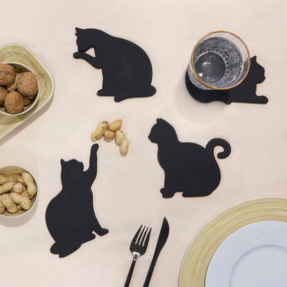 magnetische Untersetzer schwarze Katzen - 4 Stück Balvi