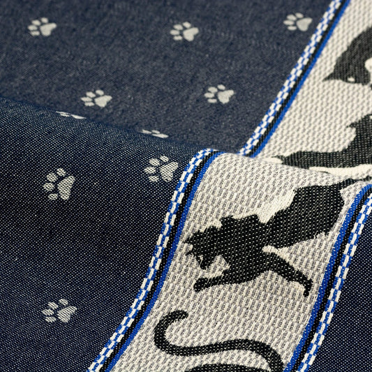 Geschirrtuch mit Katzenmotiv Dunkelblau - 65x65 cm Geschirrtuch