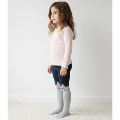 2er Set Kinderstrumpfhosen Katze und Rosa