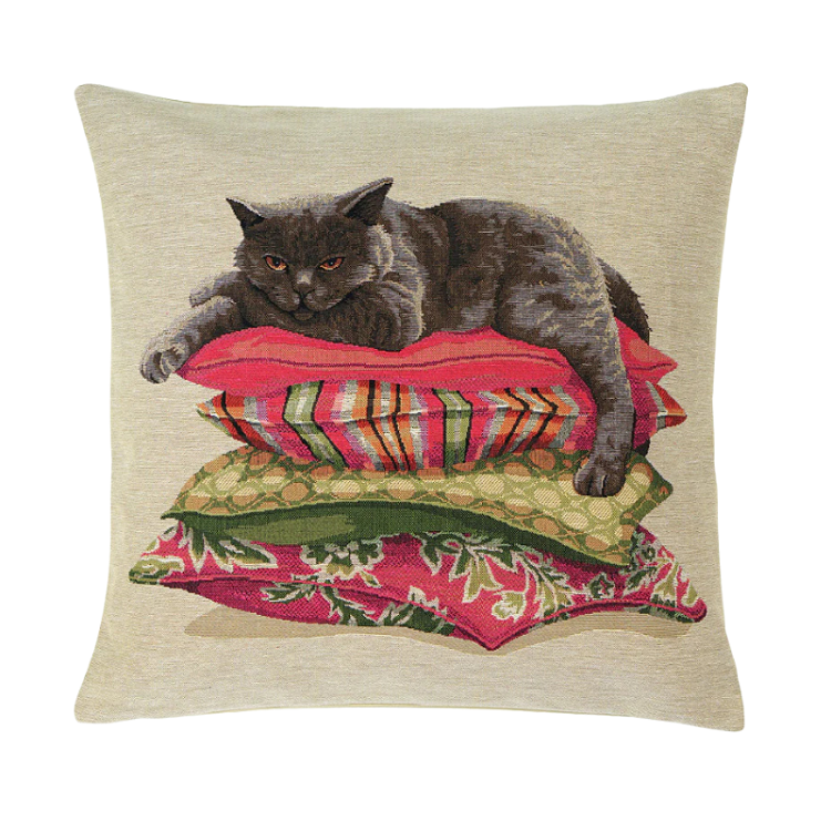 Kissenhülle Kater auf Kissen 45x45 cm Gobelin für Katzenliebhaber Kissenhülle