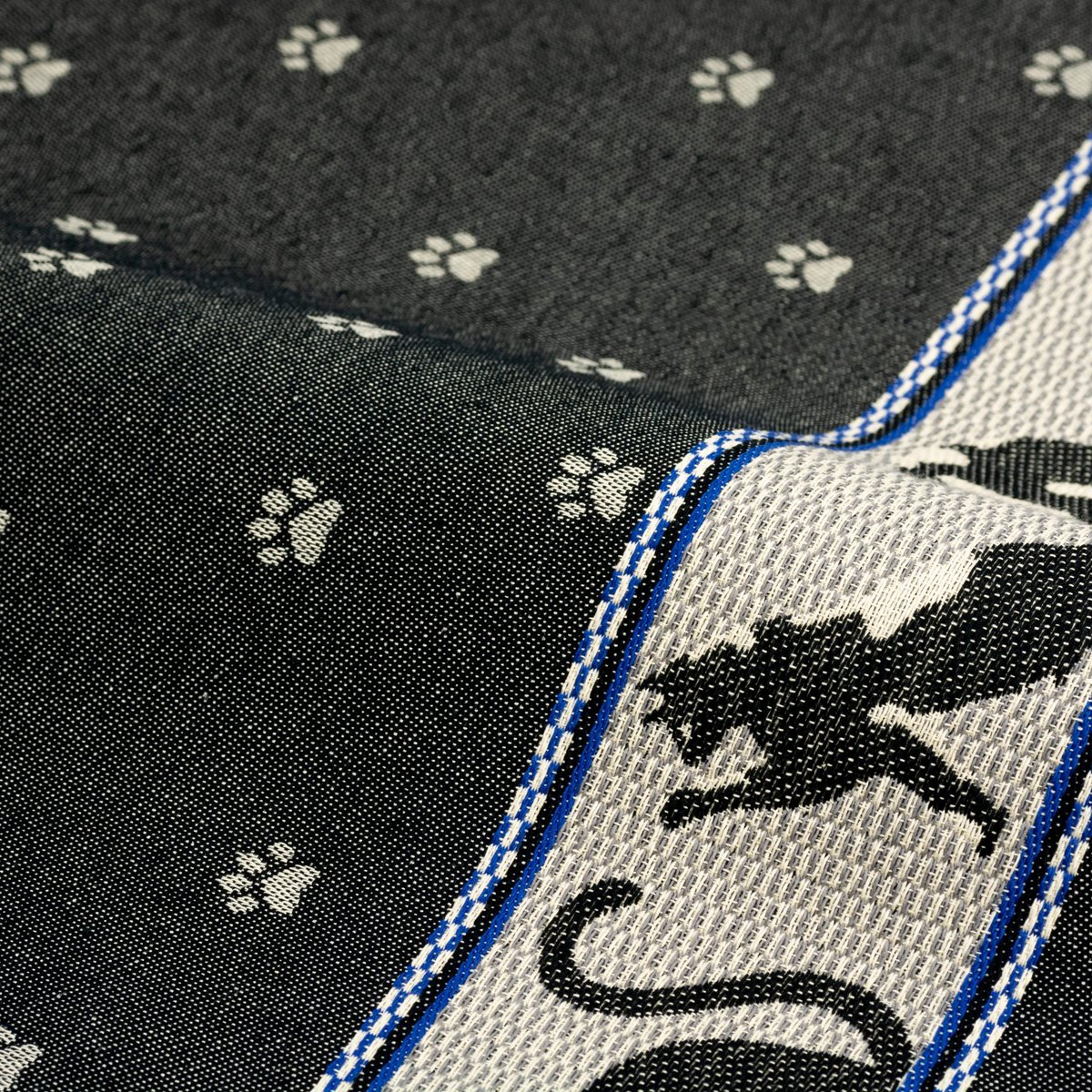 Geschirrtuch mit Katzenmotiv Schwarz - 65x65 cm Geschirrtuch