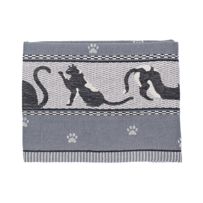 Geschirrtuch mit Katzenmotiv Grau - 65x65 cm Geschirrtuch