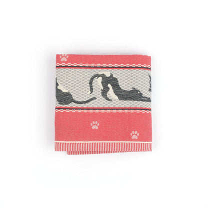 Geschirrtuch mit Katzenmotiv Rot - 65x65 cm Geschirrtuch