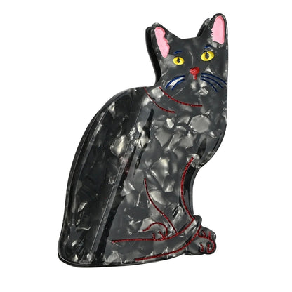 Katzen Haarspange Schwarz 8 cm