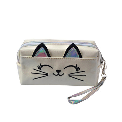 kleine Tasche mit Katzengesicht Kosmetiktasche