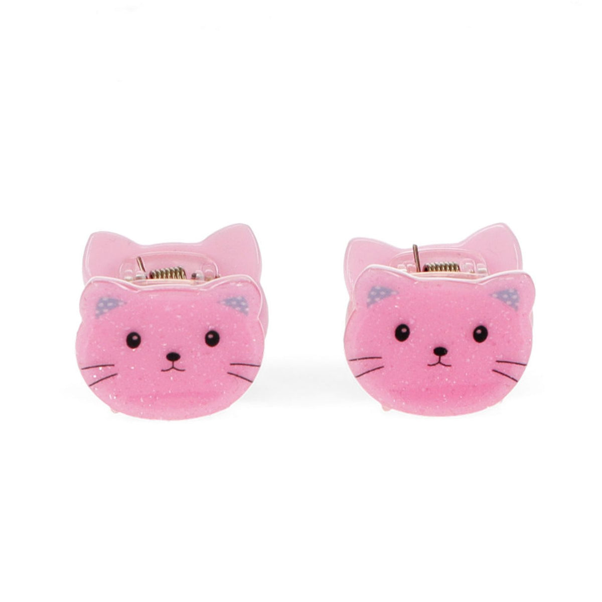 kleine Haarklammern mit pinken Katzen - 2 Stück
