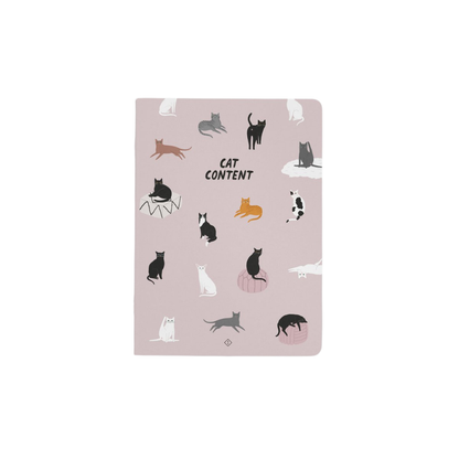 Notizheft CAT CONTENT - DIN A5 Notizbuch mit Katzen Notizheft