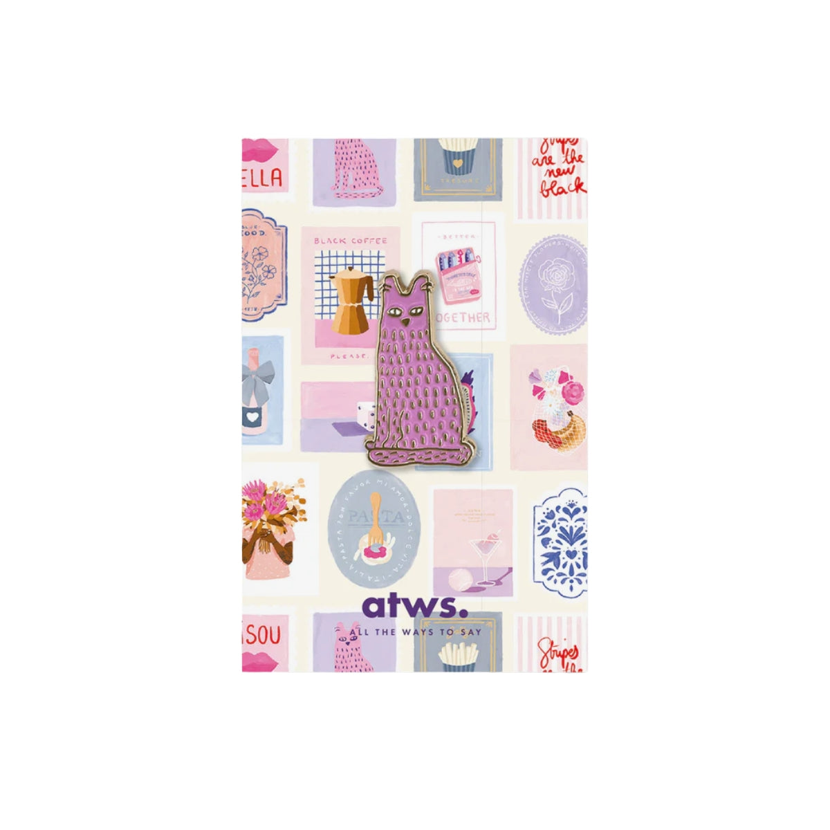 Ansteckpin pinke Katze - Holly All the ways to say