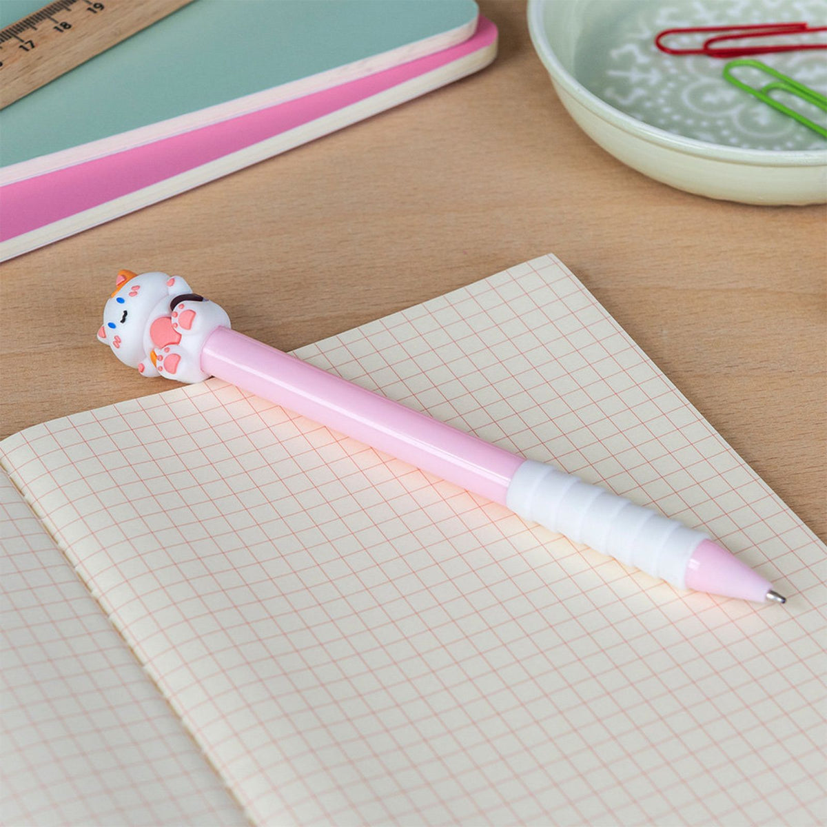 pinker Kugelschreiber mit Katzenfigur