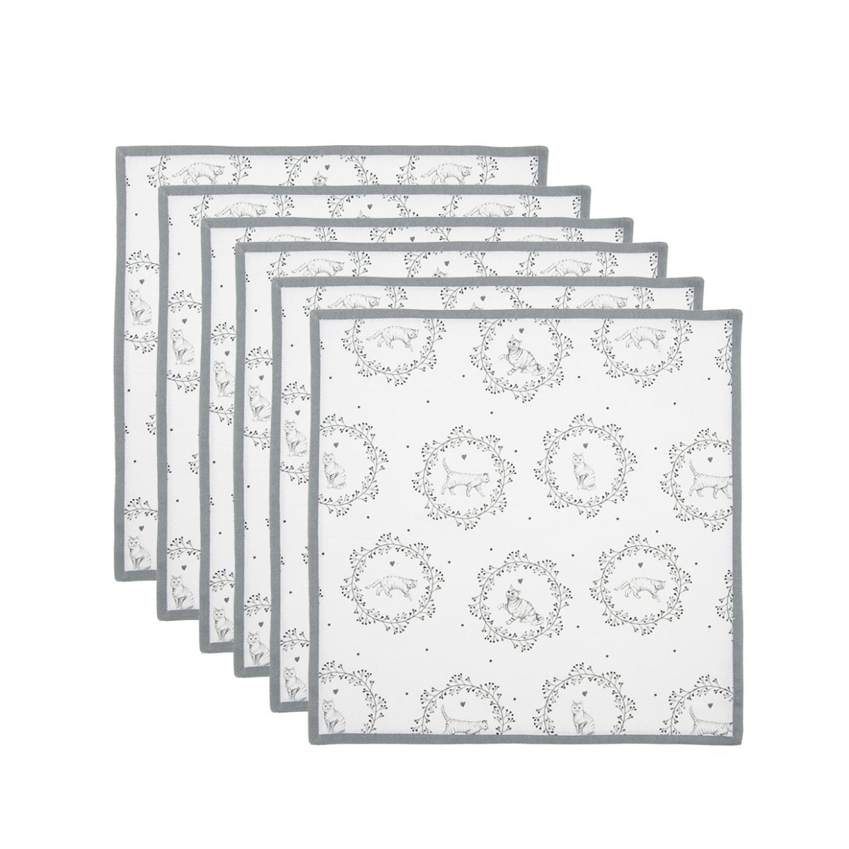 Platzdeckchen mit Katzenmotiv - 40x40 cm Platzdeckchen