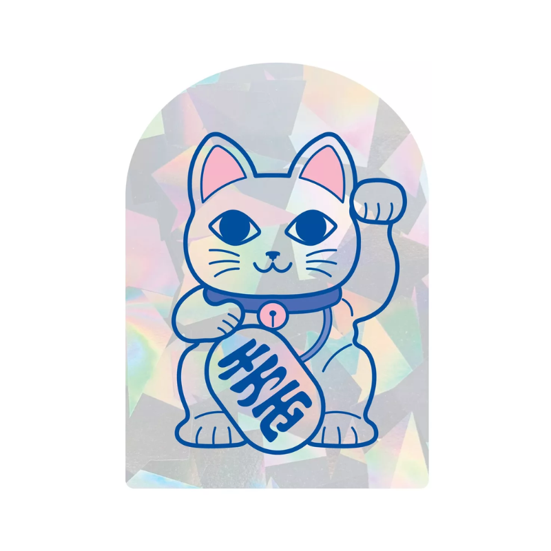 Regenbogen Fensteraufkleber Maneki Neko Winkekatze Studio Inktvis