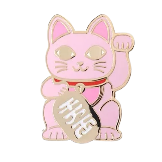 Anstecknadel Maneki Neko – rosa