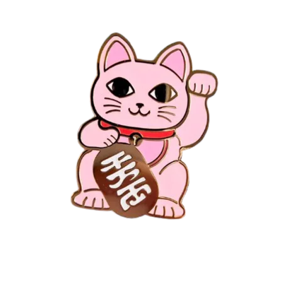 Anstecknadel Maneki Neko – rosa Studio Inktvis