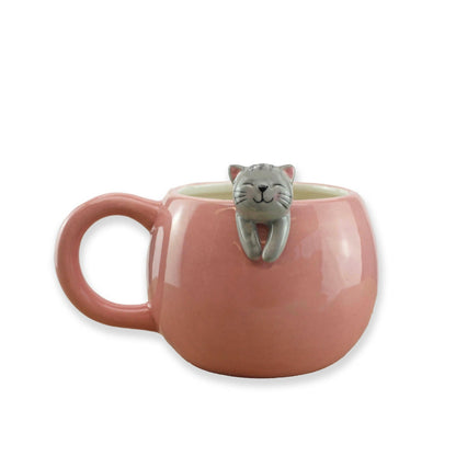 rote Tasse mit kleiner Katze Winkee