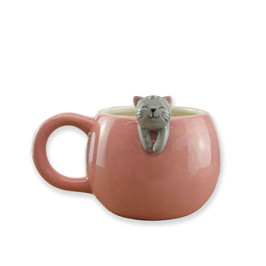 rote Tasse mit kleiner Katze Winkee