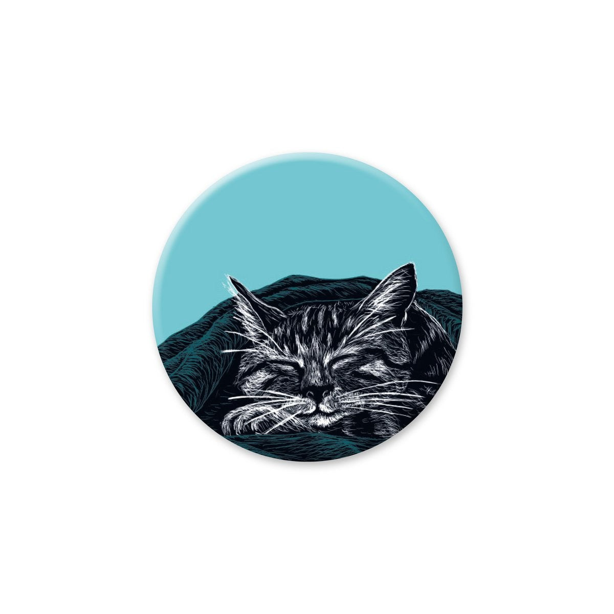 runder Magnet schlafende Katze Magnet