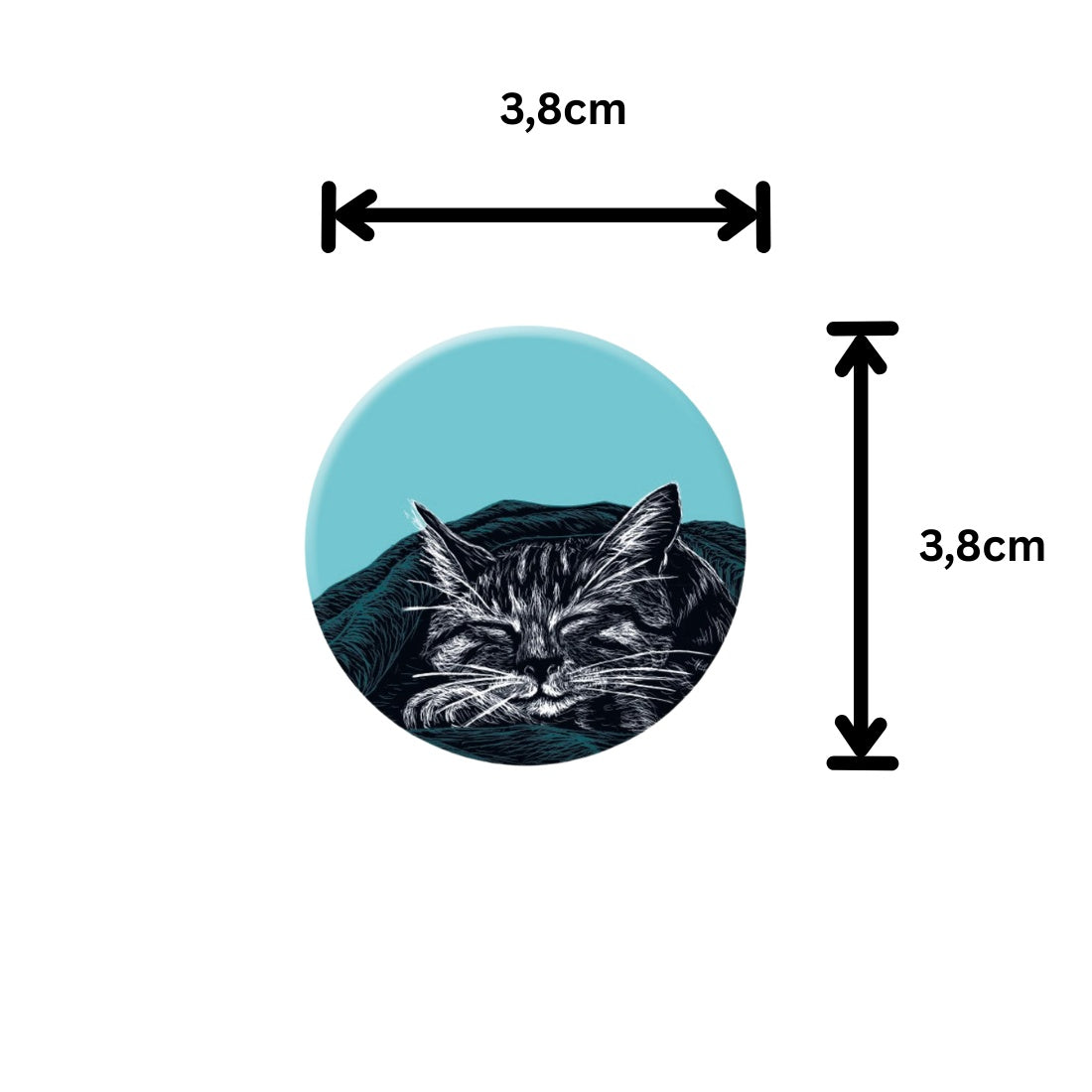 runder Magnet schlafende Katze Magnet