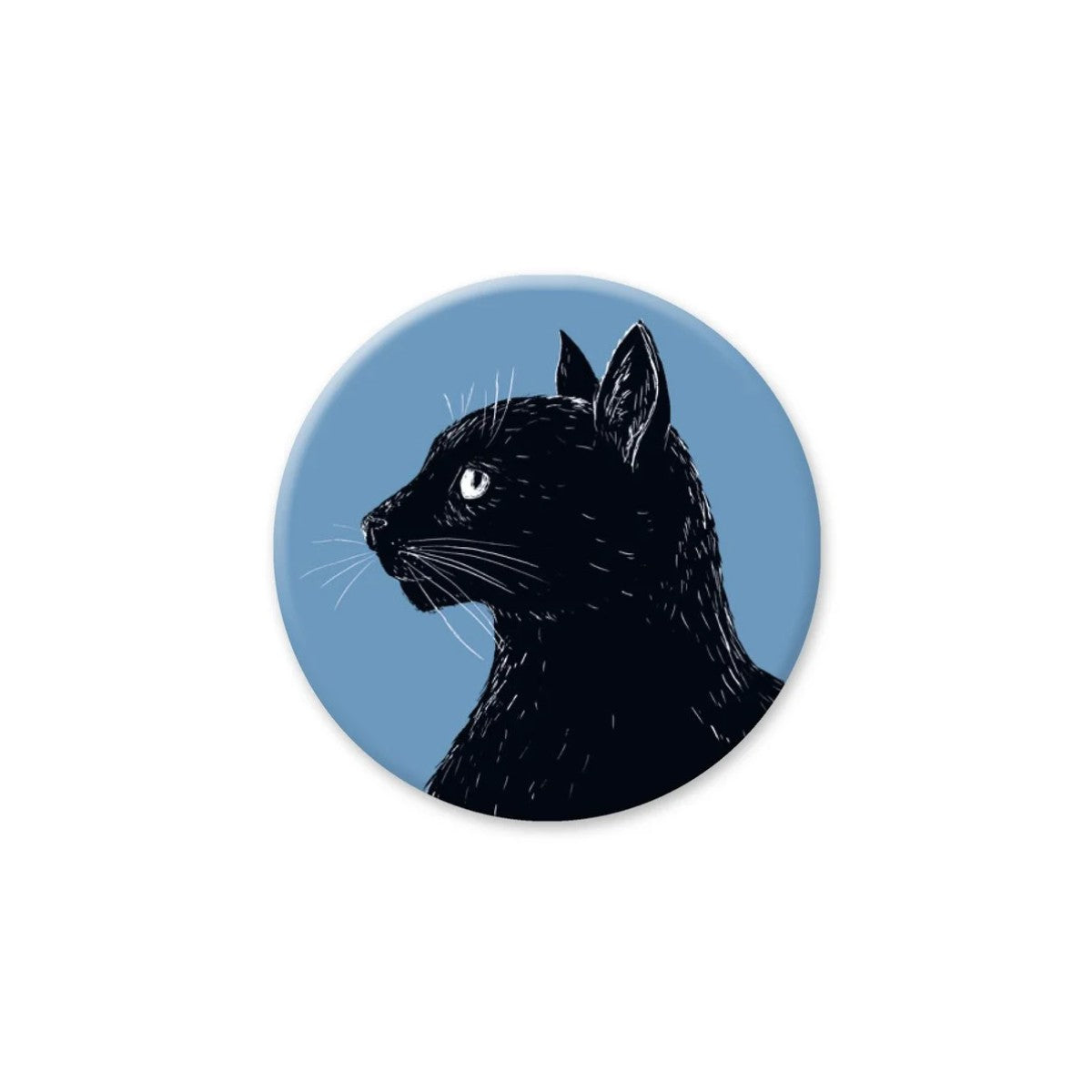 runder Magnet schwarze Katze Magnet