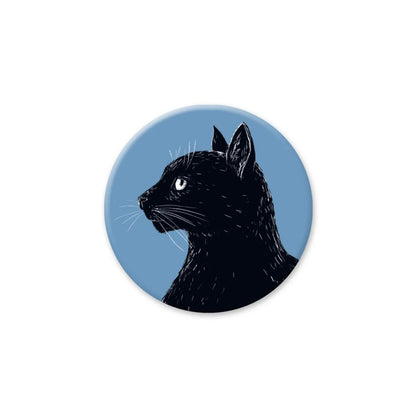 runder Magnet schwarze Katze Magnet