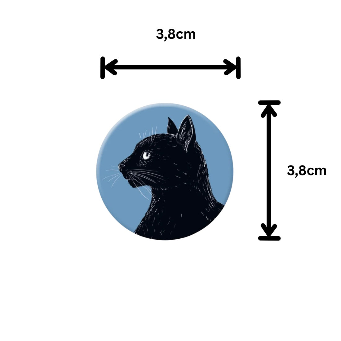 runder Magnet schwarze Katze Magnet