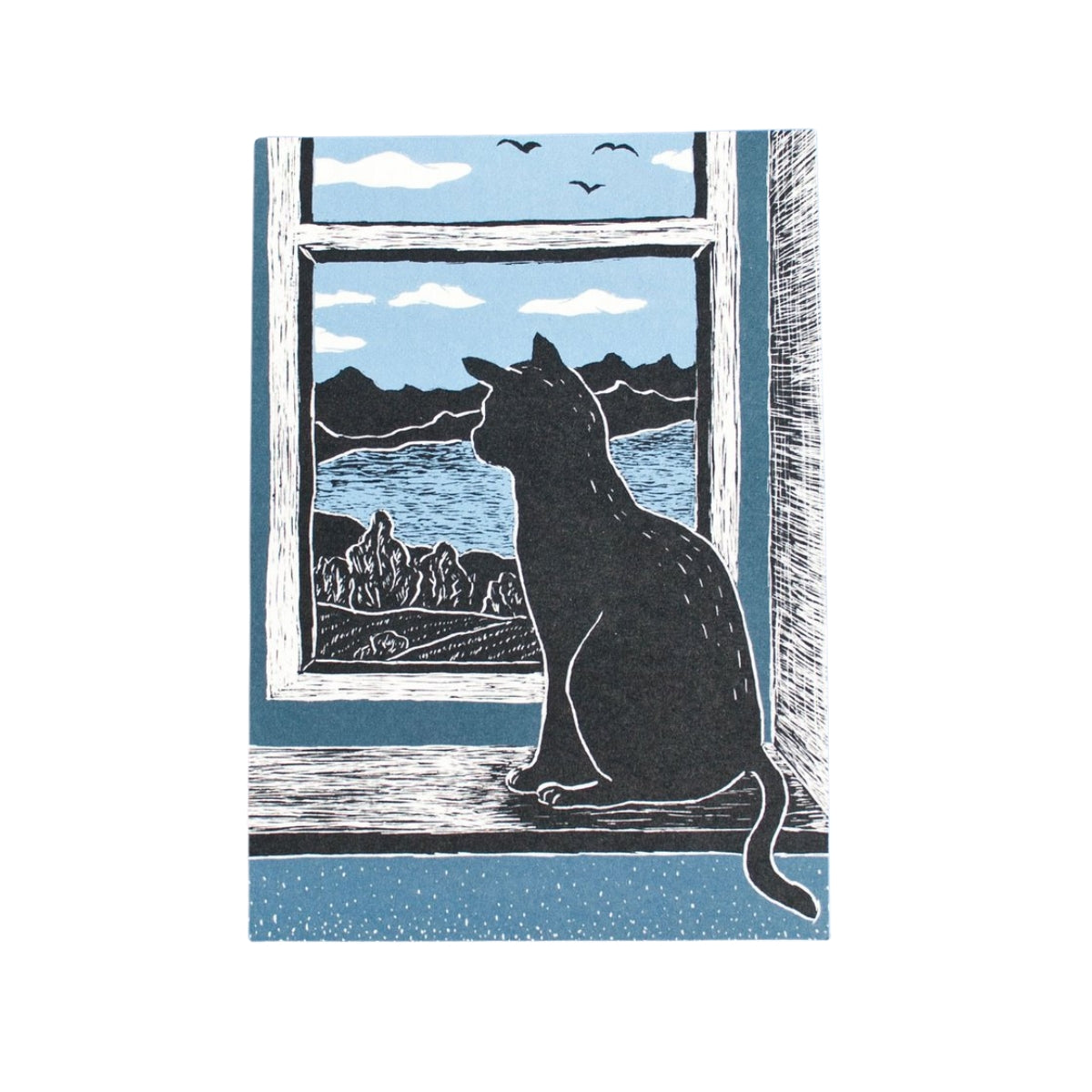 Postkarte Katze am Fenster Postkarte