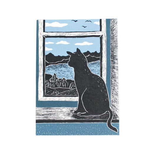 Postkarte Katze am Fenster Postkarte