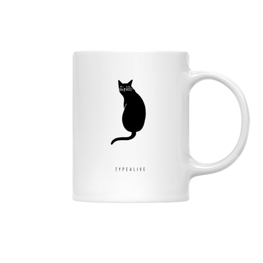 Tasse mit schwarzer Katze - Discuss Cats Teetasse