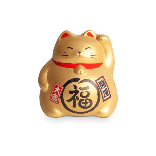 kleine Spardose Winkekatze - gold Spardose