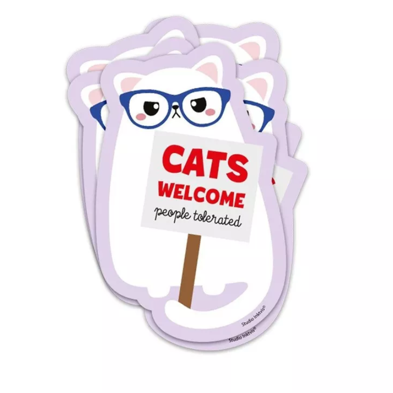 Sticker Katze Cats Welcome People Tolerate für Katzenliebhaber Studio Inktvis