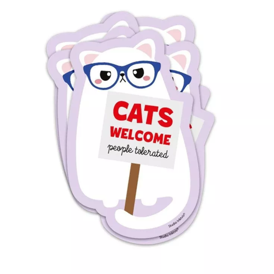 Sticker Katze Cats Welcome People Tolerate für Katzenliebhaber Studio Inktvis
