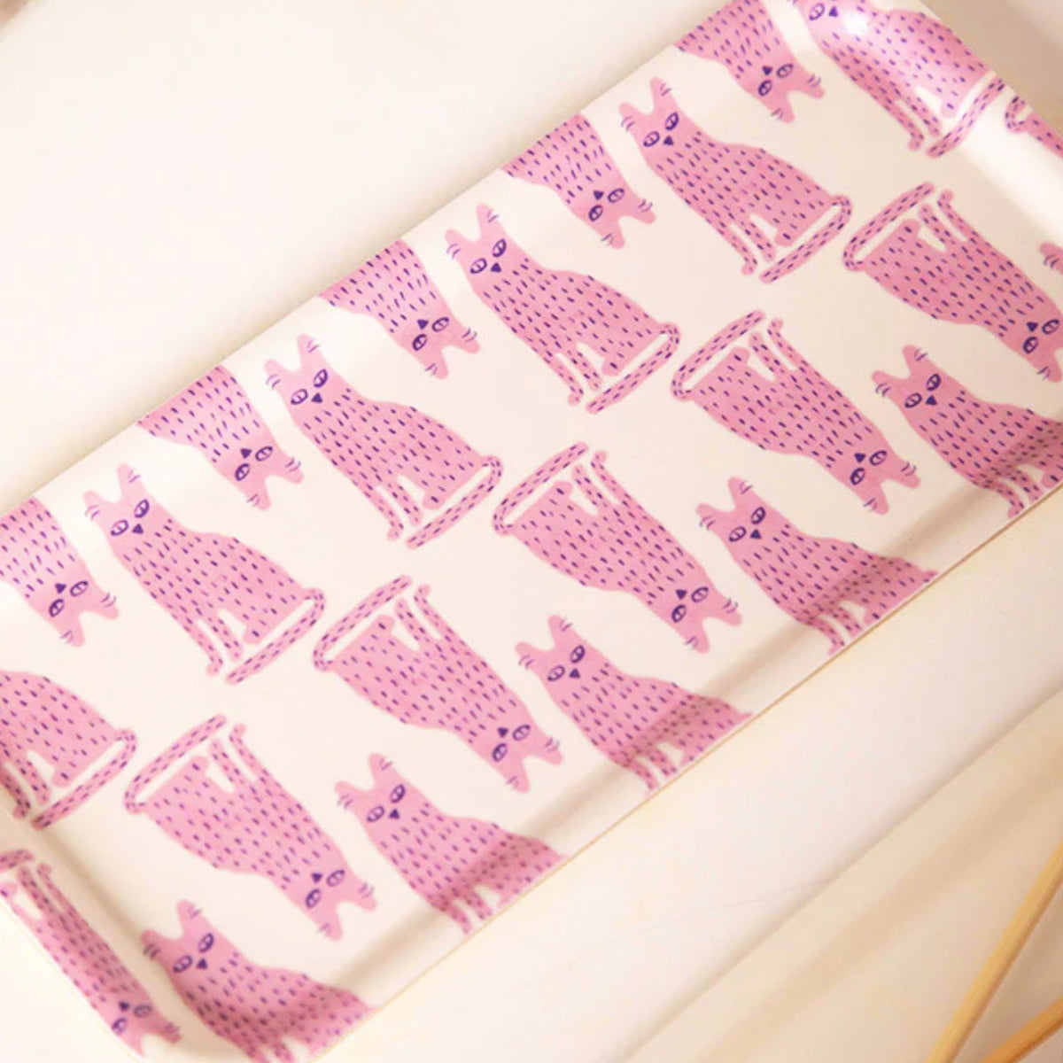 Kaffeetablett mit pinken Katzen All the ways to say