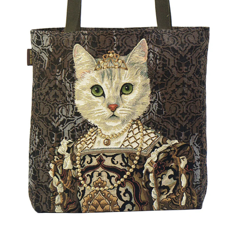 Shopper Katze mit Krone 45x40 cm Gobelin für Katzenfans Shopper