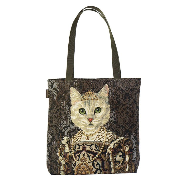 Shopper Katze mit Krone 45x40 cm Gobelin für Katzenfans Shopper