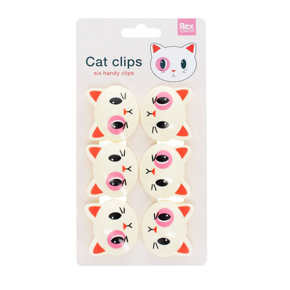 Clips mit Katzengesicht - 6 Stueck